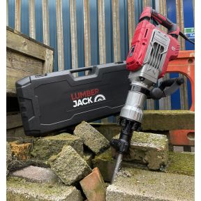 Lumberjack Demolition Hammer Breaker Drill 1700W Includes Chisels & Wheeled Carry Case